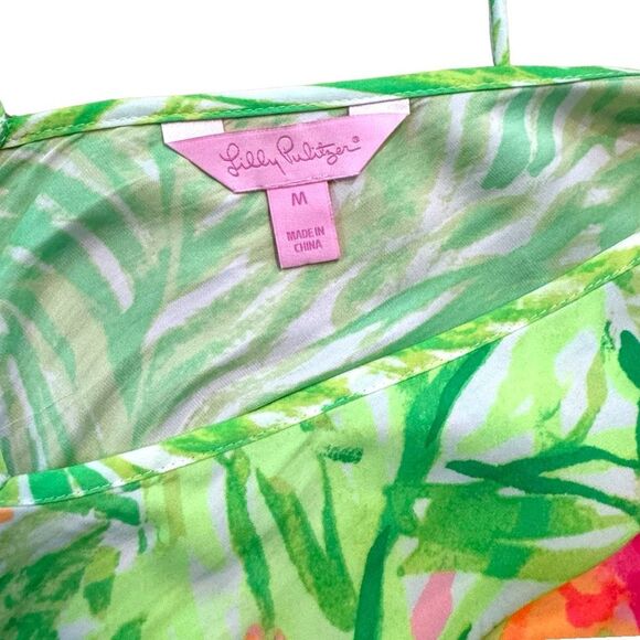 Lilly Pulitzer Mai Romper - Tiki Pink Flamingo - Size Medium - Kimono Jumpsuit - Picture 6 of 10